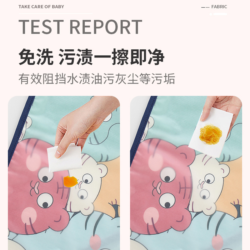 Children's smock with own rice pocket, cotton waterproof and dirty protection