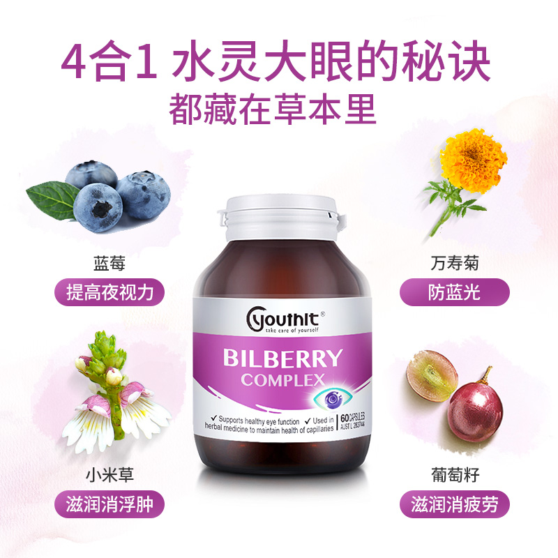 YOUTHIT海外旗舰店澳洲Youthit优思益蓝莓护眼+蔓越莓组合套装1