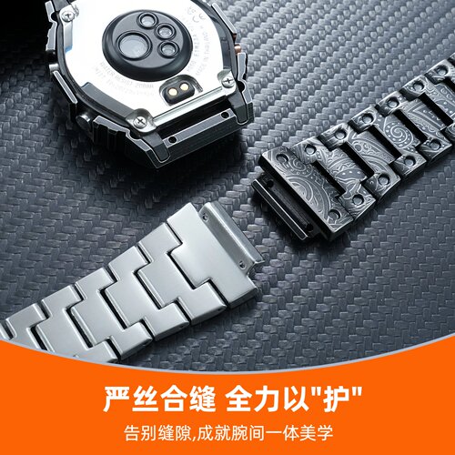 适配卡西欧G-SHOCK小方块DW-H5600改装复古雕花精钢表带表壳套装 - 图3