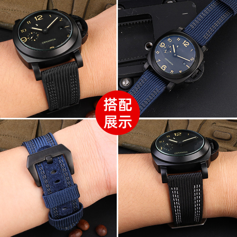 尼龙真皮沛纳海pam00984 985手表带 每刻佳手表配件