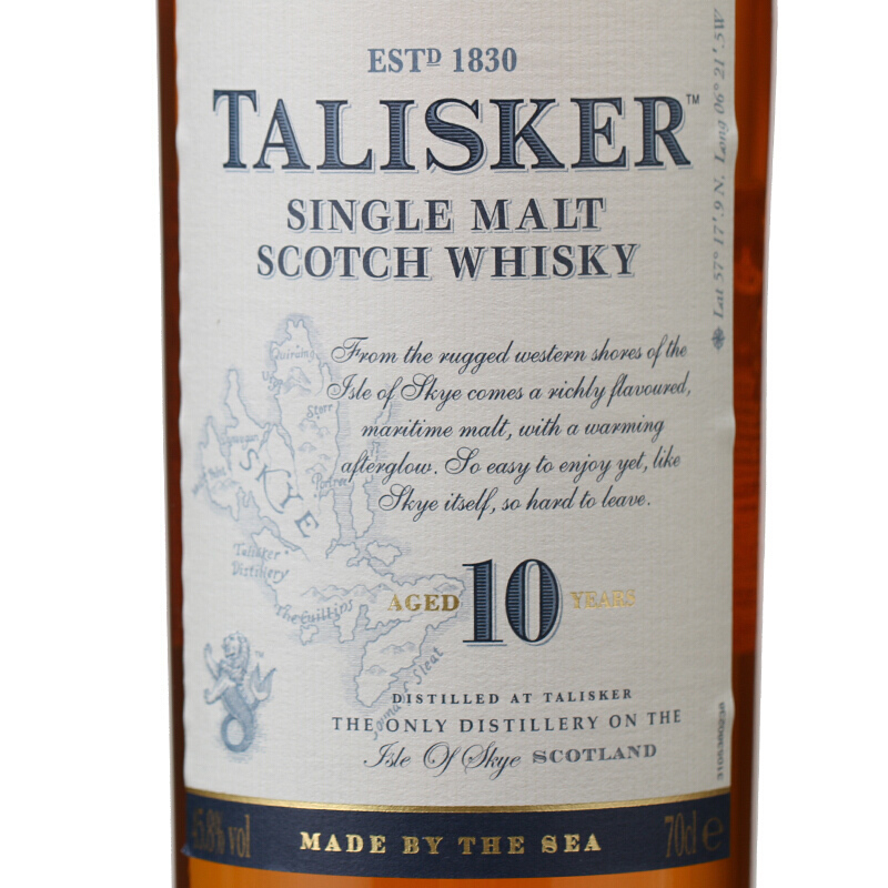 新版 Talisker泰斯卡10年单一麦芽苏格兰威士忌酒纯麦泥煤 700ml-图0