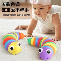 Mon 100 Twisted Wool Caterpillar 8 Months 7 Infant Baby 0 1 Year 2 Early education Puzzle Toy Male Girl 9