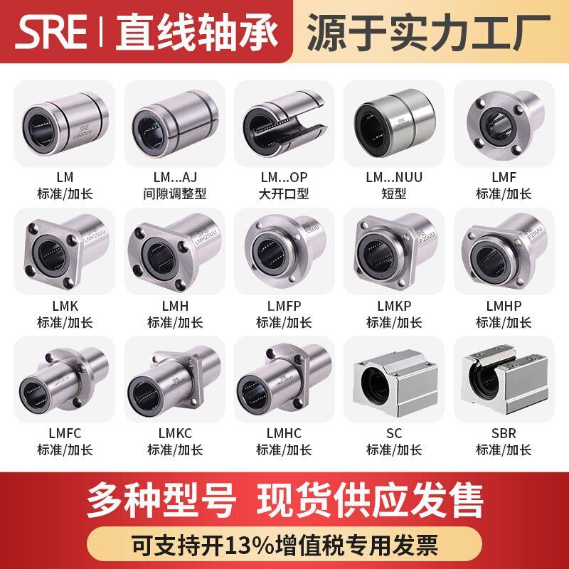 引导圆法兰直线滚珠轴承式加长SQM - 图2