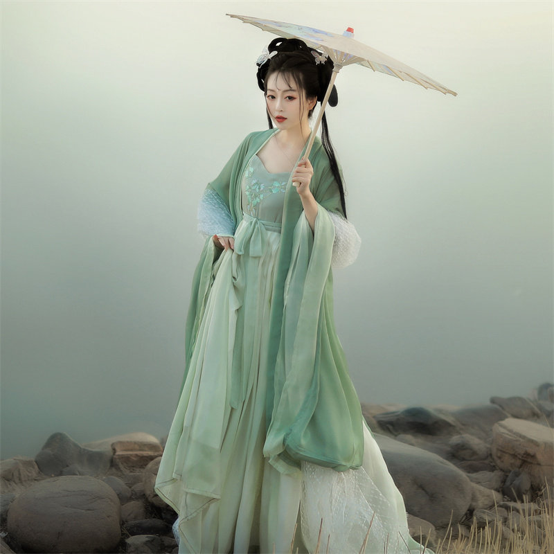 裙大袖衫齐胸襦广袖流仙春唐制诃子 悦依瑞汉服