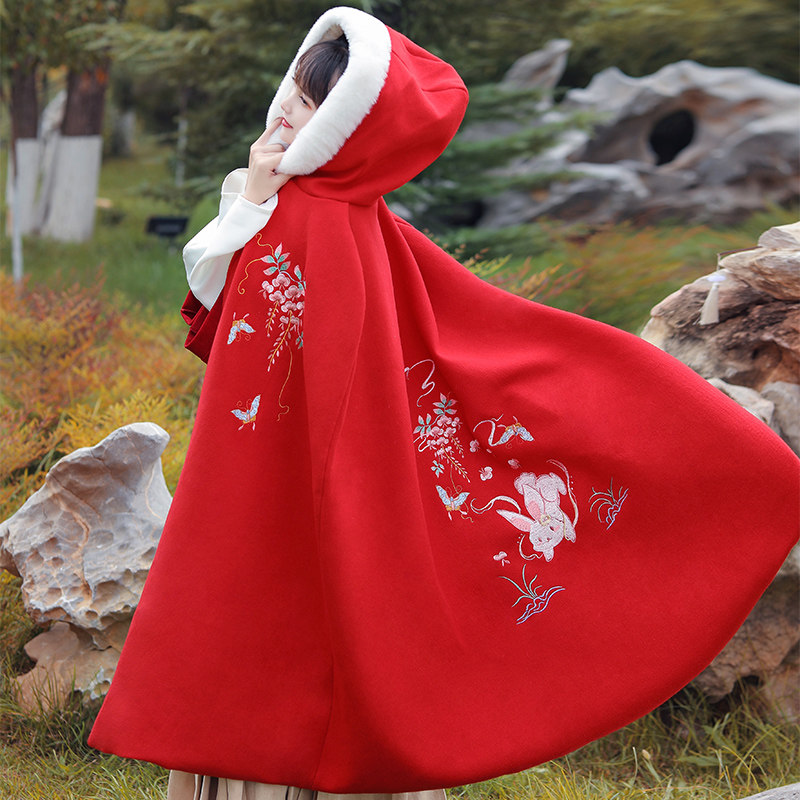 中国风古装斗篷秋冬季中长款汉服 悦依瑞汉服
