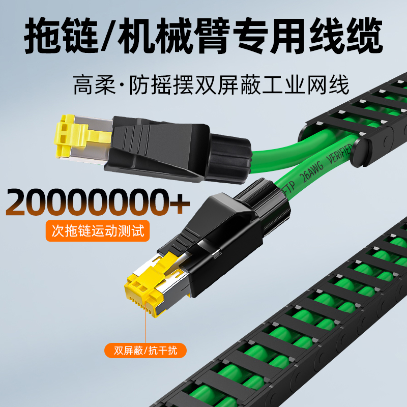 工业四4芯8芯抗震Profinet网线EtherCAT6屏蔽成品伺服通讯西门子 - 图0