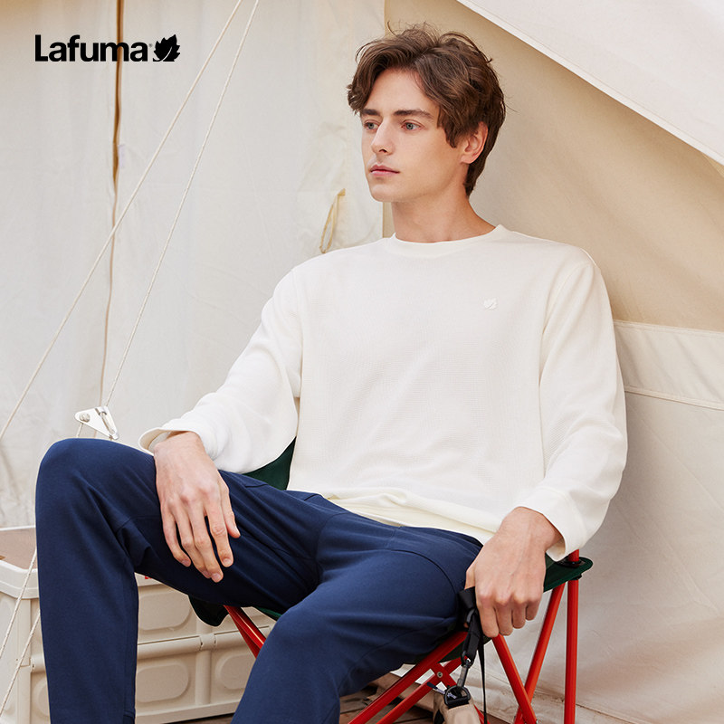 LAFUMA乐飞叶户外通勤休闲运动华夫格卫衣男套头圆领上衣打底长T,淘宝优惠券,粉丝福利购,淘宝优惠卷