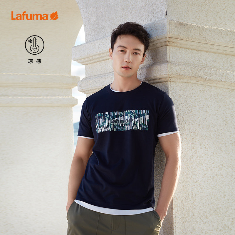 LAFUMA乐飞叶户外通勤凉感印花短袖T恤衫男休闲圆领上衣,淘宝优惠券,粉丝福利购,淘宝优惠卷