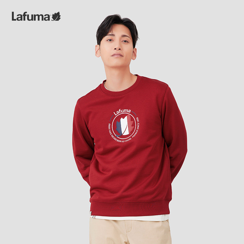 法国LAFUMA乐飞叶户外通勤印花圆领休闲卫衣男套头上衣打底衫,淘宝优惠券,粉丝福利购,淘宝优惠卷