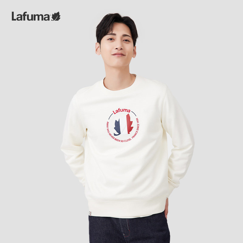 法国LAFUMA乐飞叶户外通勤印花圆领休闲卫衣男套头上衣打底衫,淘宝优惠券,粉丝福利购,淘宝优惠卷