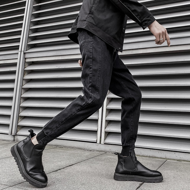 男韩版潮流休闲裤子秋冬季牛仔裤 弘号牛仔裤