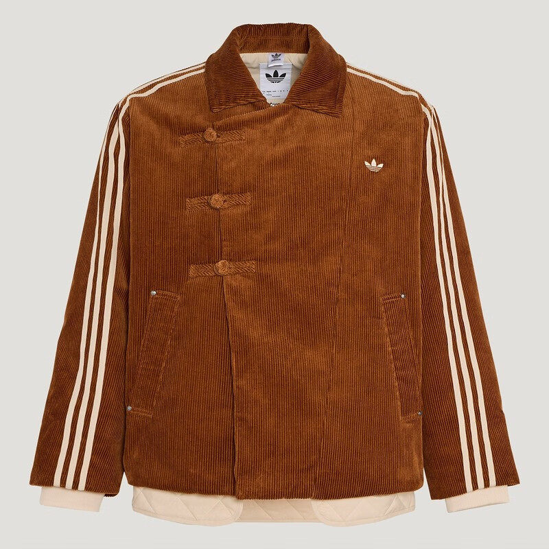 adidas阿迪达斯三叶草新中式保暖灯芯绒运动男女夹克外套KQ5135,淘宝优惠券,粉丝福利购,淘宝优惠卷