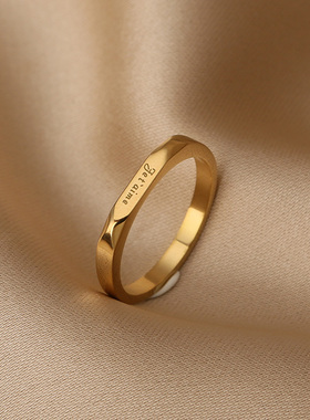 花迹钛钢戒指女小众设计感