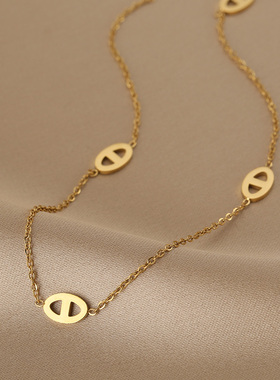 花迹项链女钛钢不掉色