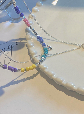 花迹碎银子项链女高级感