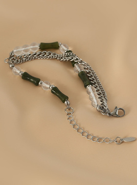 花迹双层叠戴手链女ins潮