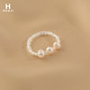 Flower trace white rose flower ring personality niche