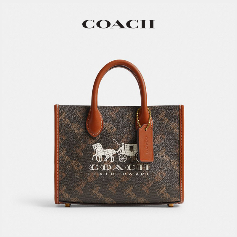 【新品】COACH/蔻驰女士马车图案印花ACE 17号托特包-图2