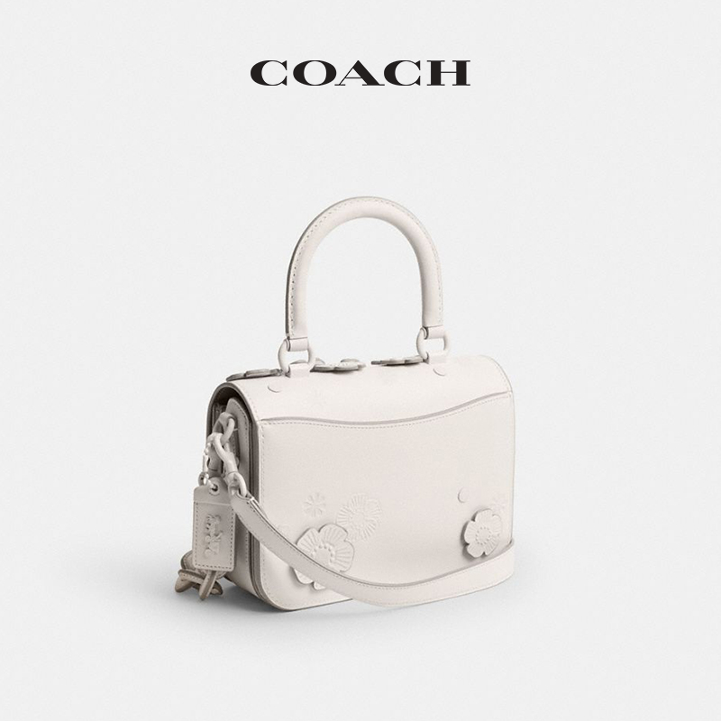 【新品】COACH/蔻驰女士茶玫瑰图案ROGUE顶部手柄手袋 - 图0