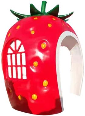 定制玻璃钢水果屋雕塑草莓屋蘑菇屋各种水果造型景区网红装饰摆件