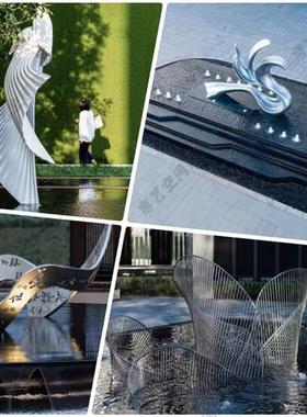 大型不锈钢雕塑定制抽象园林城市户外景观房地产镂空鹿装饰品摆件