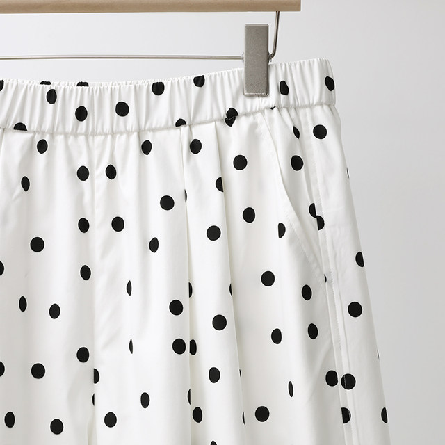 Fat mm plus size women's polka dot carrot pants summer loose casual pants ເກົ້າຈຸດ