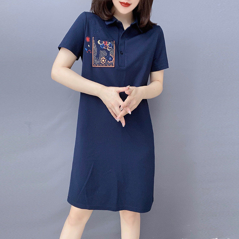 休闲减龄显瘦纯色短款polo连衣裙 蜜恒连衣裙