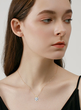 s925银 莫桑石轻奢高级感项链情人节送女朋友轻奢新款锁骨链 项链