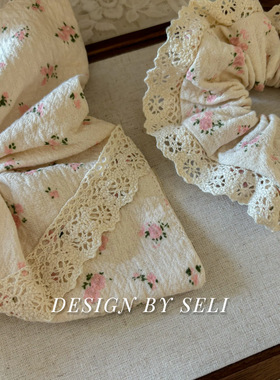 法式浪漫碎花蕾丝大肠发圈女精致高颜值韩系氛围感百搭发圈发