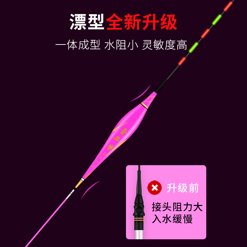 高灵敏硬尾夜光漂一体成型防断尾日夜两用夜光浮漂醒目加粗电子漂-图3