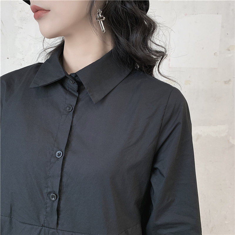 回秋不规则中长款设计感小众衬衫裙 回秋连衣裙