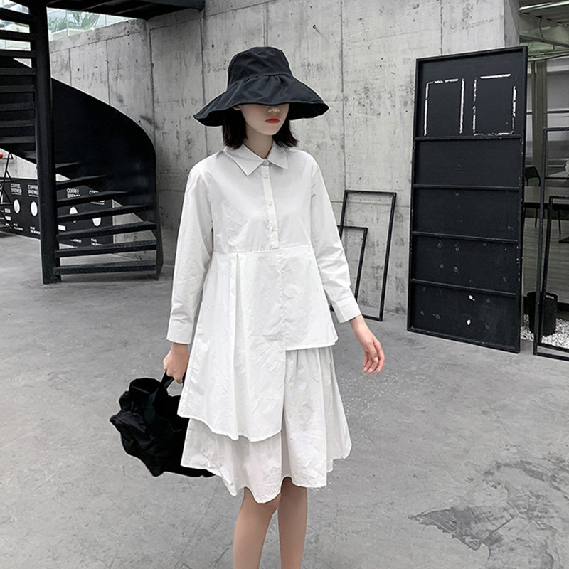 回秋不规则中长款设计感小众衬衫裙 回秋连衣裙