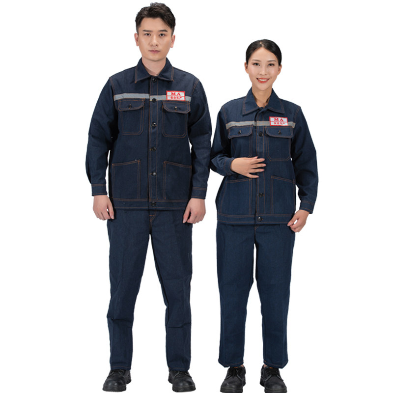 军亮牛仔电焊防烫耐磨反光条焊工服 军亮服饰工装制服