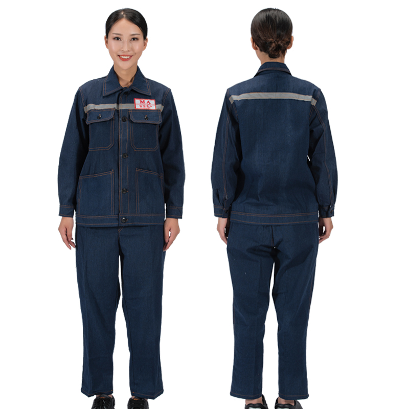 军亮牛仔电焊防烫耐磨反光条焊工服 军亮服饰工装制服