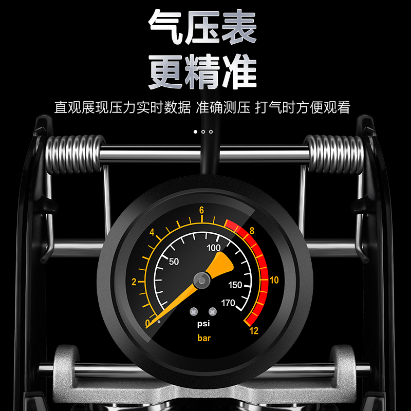 脚踩打气筒电动车自行车家用便携打气泵电动车汽车高压气筒充气泵 - 图1