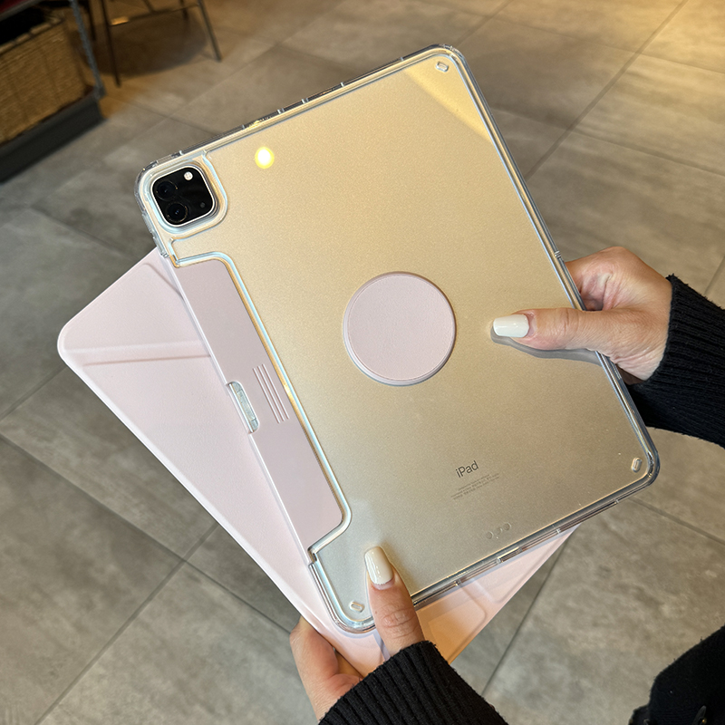 适用苹果2024ipadpro保护套3+y磁吸拆分air6带笔槽5亚克力防弯4透明10代10.9平板10.2抽屉三折防摔全包边软壳-图2