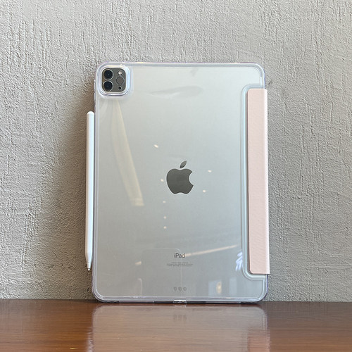 适用苹果2024ipadpro11保护套防弯air8包边无笔槽4一体式三折10代防摔12.9亚克力10.2迷你mini5透明9.7平板壳 - 图1