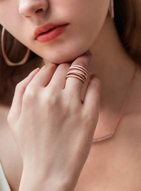 APM Monaco多环戒指女款小众设计感轻奢百搭气质食指戒P20872OX