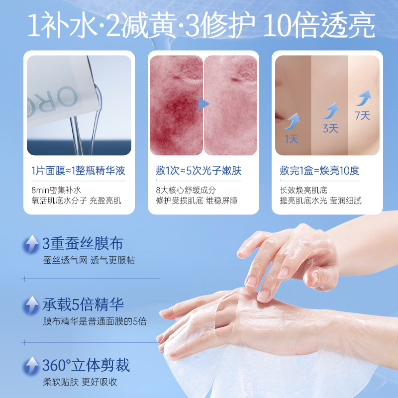 积雪草b5面膜补水美白去黄气暗沉提亮晒后修复保湿正品官方旗舰店