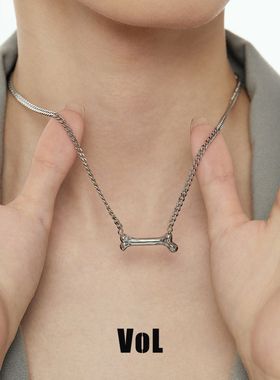 时尚个性小众极简设计骨头项链