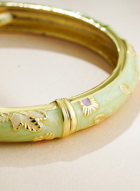 14K金景泰蓝手镯新中式珐琅彩色