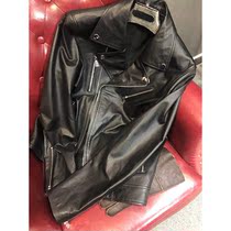 Leather Jacket Man Genuine Leather Calf Leather Locomotive Leather Locomotive Leather Jacket Genuine Leather Leather Clothing Male Diagonal for Spring and Autumn Jacket Tide