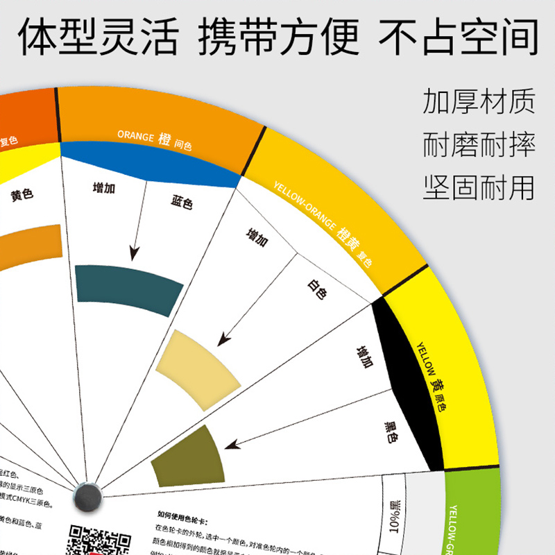 色轮卡24色相环海报套装色相轮色相环中文版色彩搭配调色配色知识油漆调色比例卡色盘卡色轮表调色原理色环图 - 图2