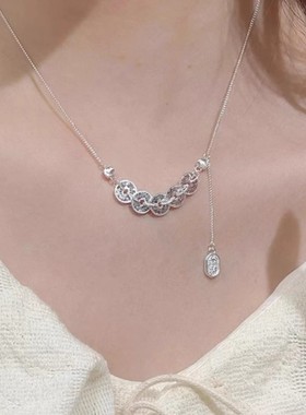 五帝钱流苏项链女轻奢小众设计