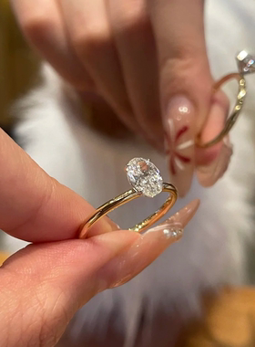 OBD培育钻石女戒S925银结婚戒指