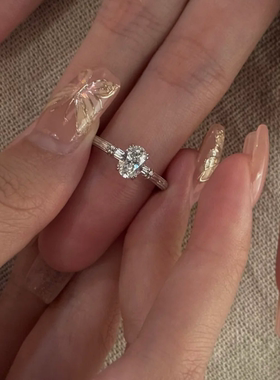 OBD原创培育钻石925银情侣款对戒