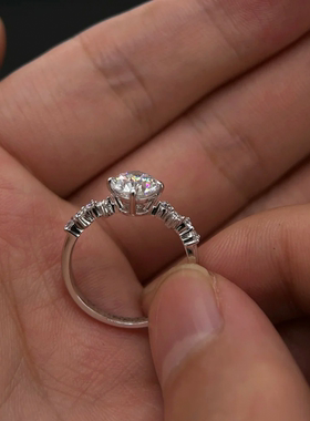 OBD培育钻石女戒S925银结婚戒指