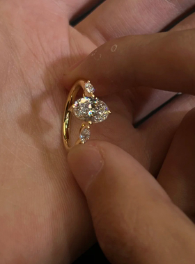 OBD原创925银培育钻戒指小众戒指