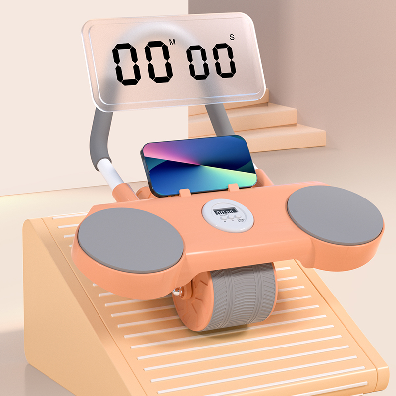 SEAN LEE肘撑健腹轮自动回弹卷腹肌轮瘦肚子计时健身器材神器家用 - 图0