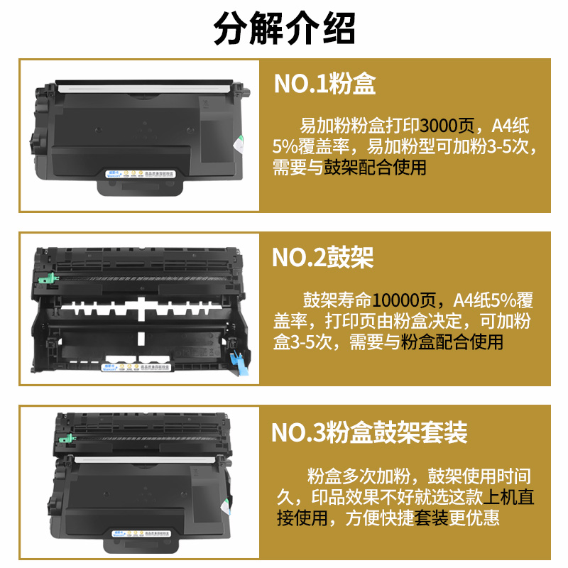 【顺丰】兄弟8535dn粉盒MFC-8530/8540DN HL-5590/5595DN TN3435硒鼓5580d 5585D打印复印机TN3485/3495墨盒-图3